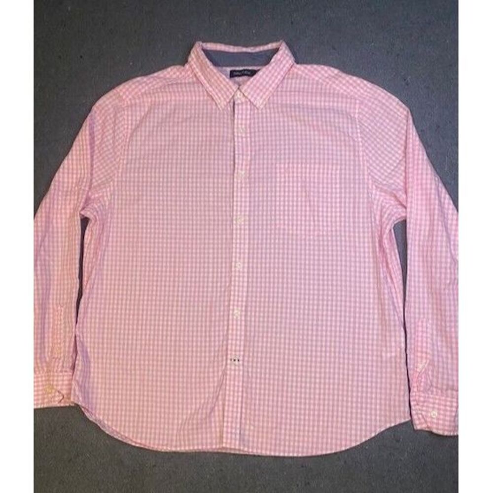NAUTICA men's XX LARGE button‎ down 100% COTTON LIGHT PINK/WHITE long sleeve